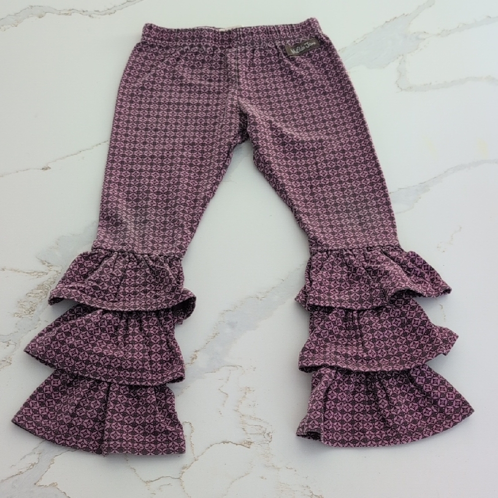 Matilda Jane Mauve Patterned Ruffle-Hem Leggings - Picture 3 of 5